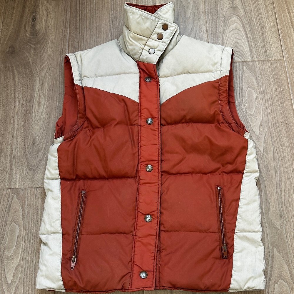 Women's Vintage Western Puffer Vest - REVERSIBLE - Size M